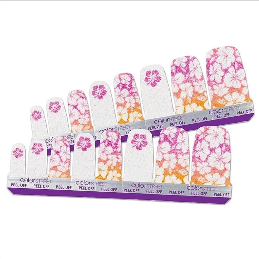 *Retired* Color Street: Hibiscus Kiss (Pedicure) | Floral Tropical Summer Pink - Picture 13 of 15